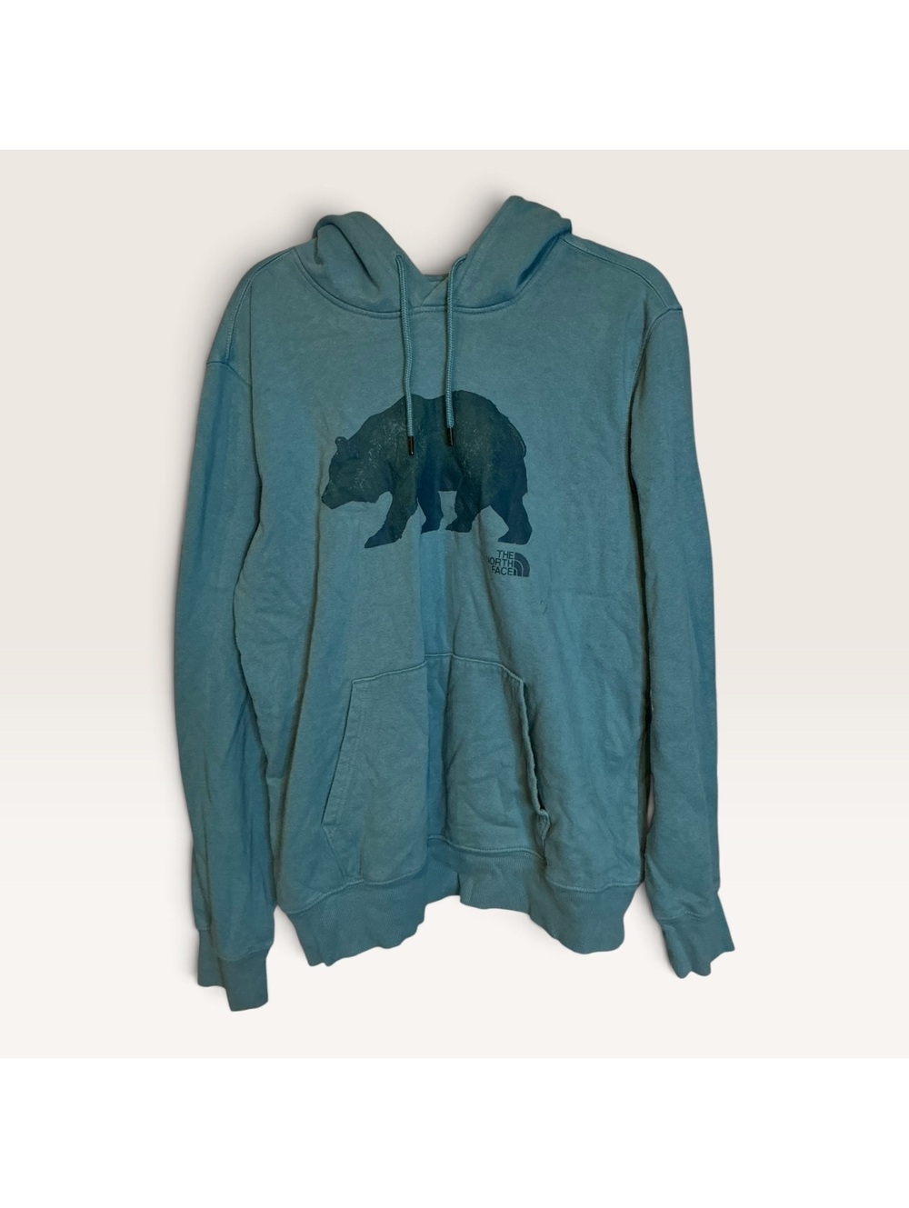 The North Face Men's Large Blue Bear Logo Hoodie Sweatshirt